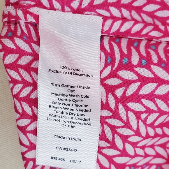 Talbots Embroidered Split Neck Tunic Top - Picture 11 of 11